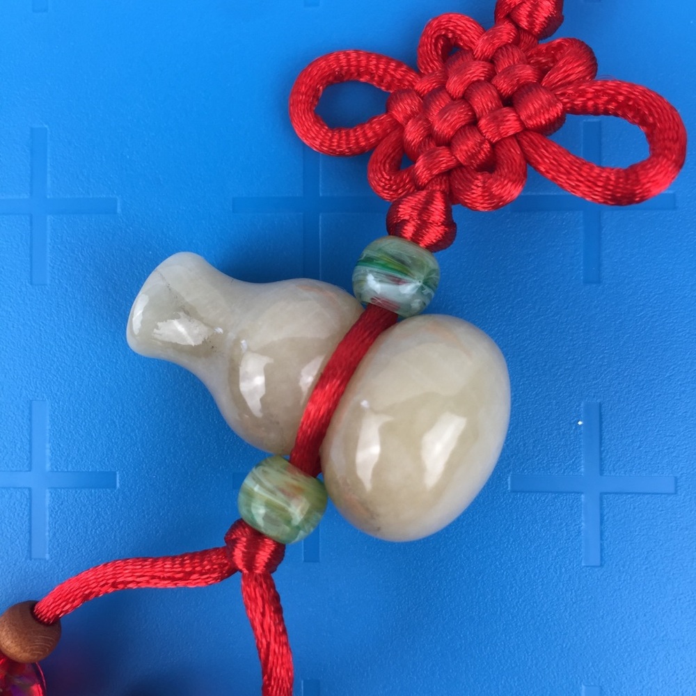 New! Jade Jewelry Gourd with Chinese Knot Bagcharm